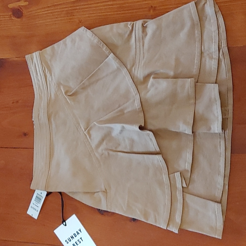 NWT Sunday Best Tie-front skirt in GD Vintage Tan